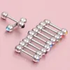 100pcs Rhinestone Crystal 316L Çelik Tragus Sarmal Küpe Kulak Saplama Barbell Bar Ring4443167