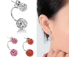 8mm10mm boule Disco Double face boucle d'oreille boule de cristal Double goujon boucle d'oreille bijoux pas cher bijoux femmes/filles boucles d'oreilles