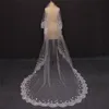 Voile de mariage cathédrale luxueux et Chic à un niveau, sans peigne, en dentelle, perles et fleurs, voile de mariée 9624797