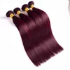 Grau 9A Brasileiro Borgonha Cabelo # 99J Peruano Virgem Cabelo Weave Bundles Malaio Borgonha Vinho Tinto Extensões de Cabelo Humano Vermelho