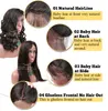 Perruques avant en dentelle en dentelle pour femmes noires vague bouclée vierge perruque de cheveux humains avec des cheveux de bébé capuchon moyen couleur naturel 130% 150% 180% densité