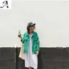 レディースジャケット卸売 -  2021原宿女性コートBF風デニムサンド洗浄キャンディジャケットカラーバンバン4色サイズS-XL JAQUETA FEMI