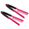 Fashion V Typ Hårrätare Kam DIY Salon Frisör Styling Verktyg Curls Brush Combs Free Shipping