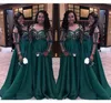 Nigeria Vestidos de dama de honor de color verde oscuro para la boda 2017 Tallas grandes Mangas largas Vestidos de dama de honor Mujeres Vestidos de fiesta formales por encargo