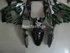 Kit regalo carenatura da 7 regali per Kawasaki Ninja ZX9R 2000 2001 verde fiamme set carene moto nero ZX9R 00 01 PJ24