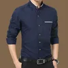 Cała- nowa marka odzież męskie koszule Silne piersi Chemise Homme długie rękaw Slim Fit Shirt Men Casual Work Office SH304O