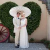 3 tamanho papel de bambu branco guarda-chuva parasol dança festa de casamento coasplay arte