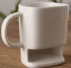 Caneca de cerâmica para café, biscoitos, leite, sobremesa, copos de chá, armazenamento inferior para biscoitos, bolsos, suporte para escritório doméstico