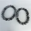 10mm snöflinga obsidian pärlor armband, elastiskt armband, ädelsten armband, pärla armband, matt eller polerad stenpärlor
