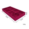 High-top Ring Chain Compartment Jewelry Display Tray Set Red Velvet 3pcs