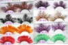 Moda Cores Cosplay Pena Cílios Falsos Trajes de Festa Falso Eye Lashes Ferramentas de Maquiagem Extensão de Cílios de Penas