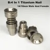 Universele Titanium nagel 6 in 1 Domeless Titanium dab Nail 10/14/18mm Vrouwelijke en Mannelijke Titanium Dabber