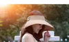 Nouvelle mode soleil pliable chapeaux femmes Lady Roll Up Beach vacances casquettes large bord chapeau de paille chapeau vide haut chapeaux de soleil