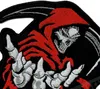 Moda 5 Grim Reaper Kırmızı Ölüm Rider Yelek Nakış Yamaları Kaya Motosiklet MC Kulübü Yama Demirinde Deri Tüm Shippin257p