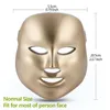 Weiß oder Gold 7 Farben PDT Photon LED Schöne Gesichtsmaske Hautverjüngung Faltenentfernung Elektrische Hautpflegemaschine Anti-Aging-LED-Maske