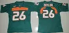 Vintage Miami Hurricanes College Football Jerseys Green 26 Sean Taylor 52 Ray Lewis R.Lewis 20 Ed Reed University Shirts Orange White S-XXXL