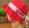 Kids Peuters Baby Meisjes Zonnehoed Polka Dot Bloem Emmer Cap Strik Parel Hoed G593