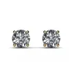 Diamond Water Solitaire Brincos F VVS2 4,00 CT Stud Round 14k Amarelo Ouro