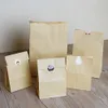 50 stks / partij Open Top Bruin Kraft Papieren Bag Winkelen Pakket Pouch voor Sandwich Voedsel Opslag Platte bodem Gift Toy Craft Packging Tassen