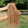 # 27 Farbe Menschenhaar Extensions Brasilianische verworrene lockige 8 "-30" Blonde Haarwebart Bundles