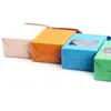 8x15.5x5cm 50 pcs Reclose Stand Colorful Kraft sacos com janela clara cor kraft papel empacotando presentes de chá Caixa de casamento