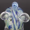 Pipe à main en verre de style éléphant, brûleur à tabac, hauteur 4 pouces