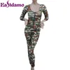 Jumpsuits das mulheres Maciãs por atacado - manga comprida Womens Jumpsuit Exército Soldado Catsuit Camuflagem Bodycon Plus Size e Bodysuit1