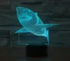 3D Shark Light 7 ألوان تغيير طاولة مكتب مصباح سطح السفينة