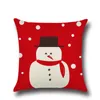 Christmas Cushion Cover Santa Claus Pattern Square Pillow Case for Sofa Home Decorative Pillow snow man christmas tree (7)