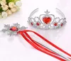 Varitas de cinta de copo de nieve, conjunto de corona, varita de hada para niña, fiesta de Navidad, palitos de gemas, varitas mágicas, diadema con corona, Tiaras, accesorios de princesa COS 1130057