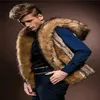 Wholesale- Hot Sale  Quality Male Mens Faux Fur Hoodies Jacket Vest Winter Fashion Sleeveless Hooded Outerwear Slim Vest Coats N291