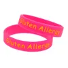 100 piezas de alergia al gluten Pulsera de goma de silicona Tama￱o de ni￱os ideal para usar en actividades de la escuela o al aire libre298E