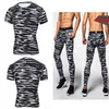 Commercio all'ingrosso- Camouflage Mens Set di compressioni Pantaloni Shirt Lycra Crossfit T-Shirt Joggers Uomo Base Layer Casual Tops Leggings Brand Abbigliamento