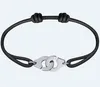 Fashion Brand Women Lover Bangle Handmade Rope Chain Bracelet Charm Titanium Stainless Steel three circles With Logo