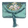 Handgjorda band Broderi Zipper Craft Bag Silk Brocade Smycken Presentpåse Coin Purse Korthållare Trinket Förvaring Ficka 12x9 cm