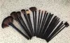 24 stks Professionele Make-upborstels 3 Kleuren Cosmetische Borstel Kit Gereedschap met houten houthandvat Synthetische haarmake-up kits