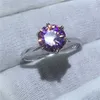 Fine Jewelry 100% vero anello in argento sterling 925 3ct Pink 5A Zircon Cz Fedi nuziali di fidanzamento per le donne Gioielli da sposa
