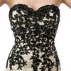 Sweetheart Lace Black Prom Klänningar Beaded High Low Prom Klänningar Backless Korta Front Långt Tillbaka Evening Klänningar