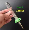 2017 Mini Nectar Collector Kit con 10/14 / 18mm Titanium Nail Quartz Tip Mini Glass Pipe bong in vetro Pipa da fumo