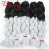 Ombre Three Two Mix Colors Kanekalon Braiding Hair Synthetic Jumbo Braiding Hair Extensions 24inch Crochet Braids Hair Bulk Wholes7537872