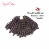 hot sell 8inch wand curl bouncy twist crochet hair extensions Janet Collection synthetic braiding hair ombre crochet braiding hair kanekalon