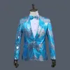 Male new sequins jacket coat annual meeting costumes prom host blazer special stage wear singer nightclub bar performance outerwear clothing