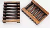 Vintage Wooden Soap Dish Plate Tray Holder Box Case Shower Hand washing DHl Free Shipping LLFA