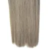 Ombre Mänskliga hårpinnar 200g Brasilianska Virgin Hair Straight T1B / Grå Silver Micro Loops Hårförlängningar 1g / s 200s