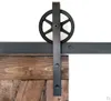 5- 12ft Vintage Industrial Spoked European Black Steel Sliding Barn Door Closet Hardware Set Door Hardware Track Carbon Steel Set