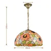 Mediterrane Sunflower Dining Room Hanglamp Tiffany Glas Restaurant Corridor Hallway Hanglampen Hallway Balconsion Hanging Lighting