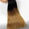 Dark Root 1b 27 Honey Blonde Ombre Hair bündelt zwei Tone Silk gerade brasilianische menschliche Jungfrau-Haar-Erweiterungen freies Verschiffen 3pcs