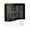 LCD-termometer Hygrometer Temp Luftfuktighetsklocka HTC-1 Hygrometrar Clockes 1000PCS / LOT Snabb leverans av FedEx DHL