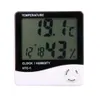 LCD-termometer Hygrometer Temp Luftfuktighetsklocka HTC-1 Hygrometrar Clockes 1000PCS / LOT Snabb leverans av FedEx DHL