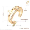 Mode Heißer Verkauf Klassische Kreuz Rose Gold farbe Kristall Schmuck Einstellbare Ringe Für Frauen Mädchen Party Valentinstag Bague Bijoux geschenke